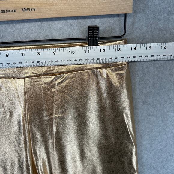 J2 Love Pants Womens Size M Gold Metallic Pull On Elastic Waist Polyester Blend - Picture 9 of 11